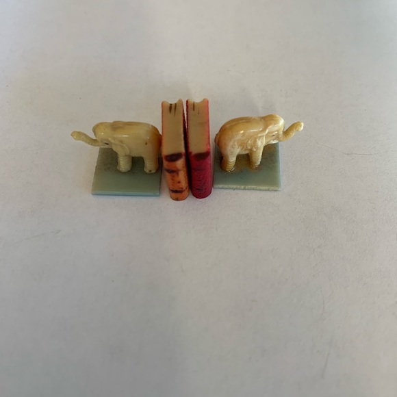 Antique Vintage Elephant Doll House Miniature Bookends - Picture 3 of 5